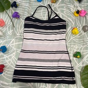 LULU spaghetti strap striped  tank